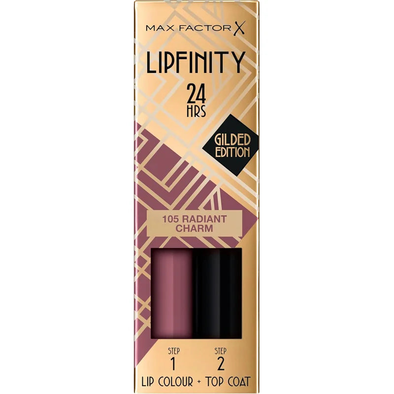 Max Factor X Lipfinity 24HR Lip Colour and Top Coat Gilded Edition 105 Radiant Charm
