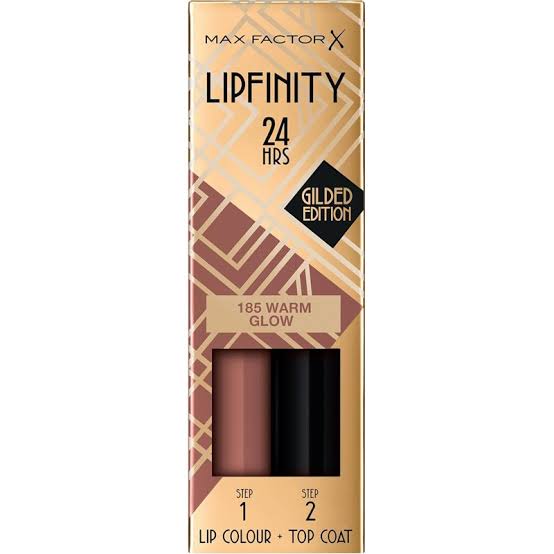 Max Factor X Lipfinity 24HR Lip Colour and Top Coat Gilded Edition 185 Warm Glow