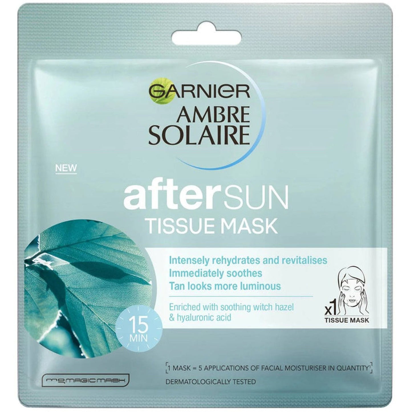 Garnier Ambre Solaire After Sun Cooling Face Sheet Masks 5 Pack-Garnier-BeautyNmakeup.co.uk
