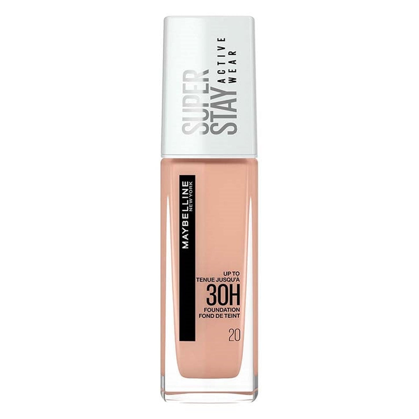 MAYBELLINE Super Stay Active Wear 30H Foundation, 20 Beige Eclat-Maybelline-BeautyNmakeup.co.uk