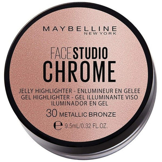 Maybelline Face Studio Chrome Jelly Highlighter 30 Metallic Bronze-Maybelline-BeautyNmakeup.co.uk