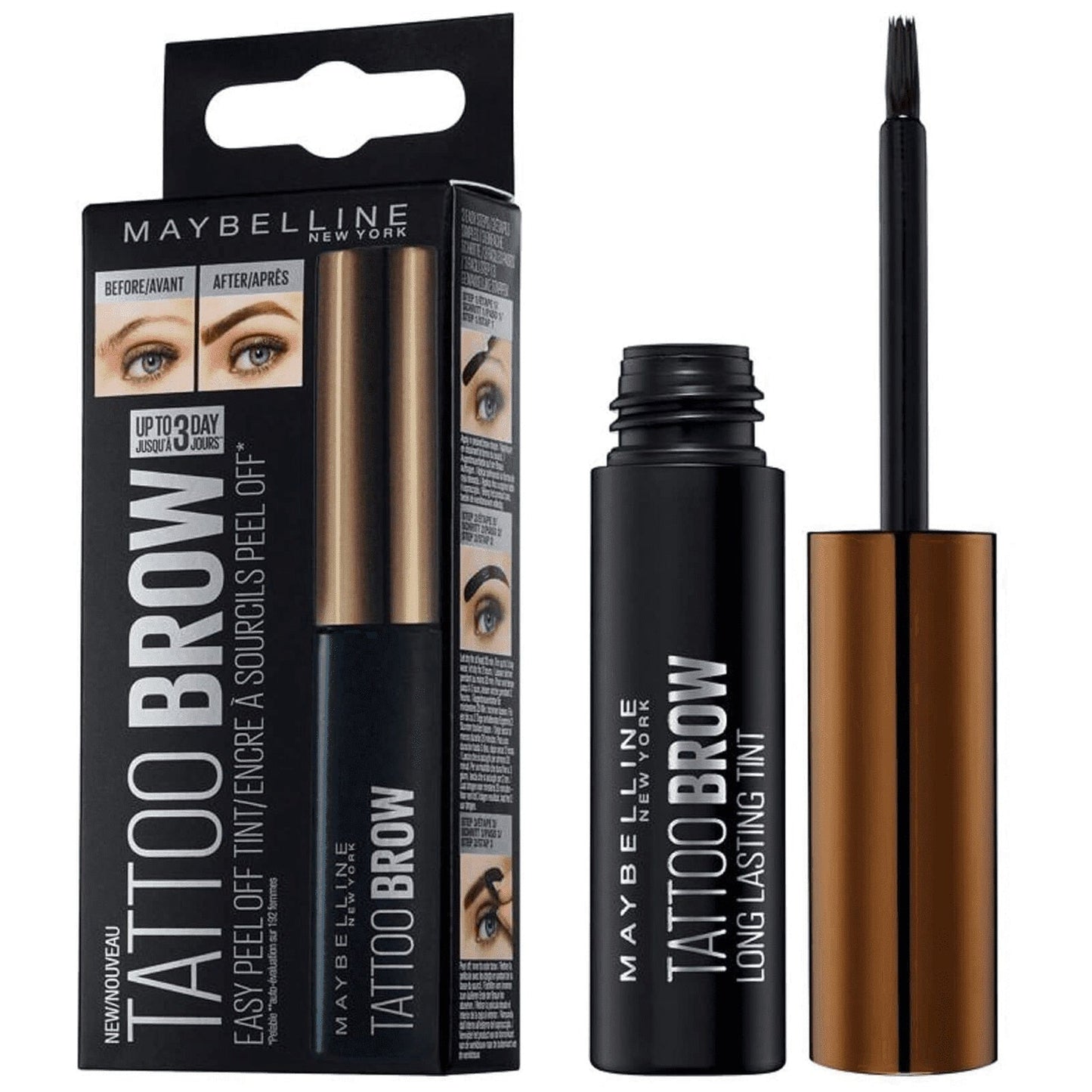Maybelline Tattoo Brow Easy Peel-Off Tint - Warm Brown 4.9ml-Maybelline-BeautyNmakeup.co.uk