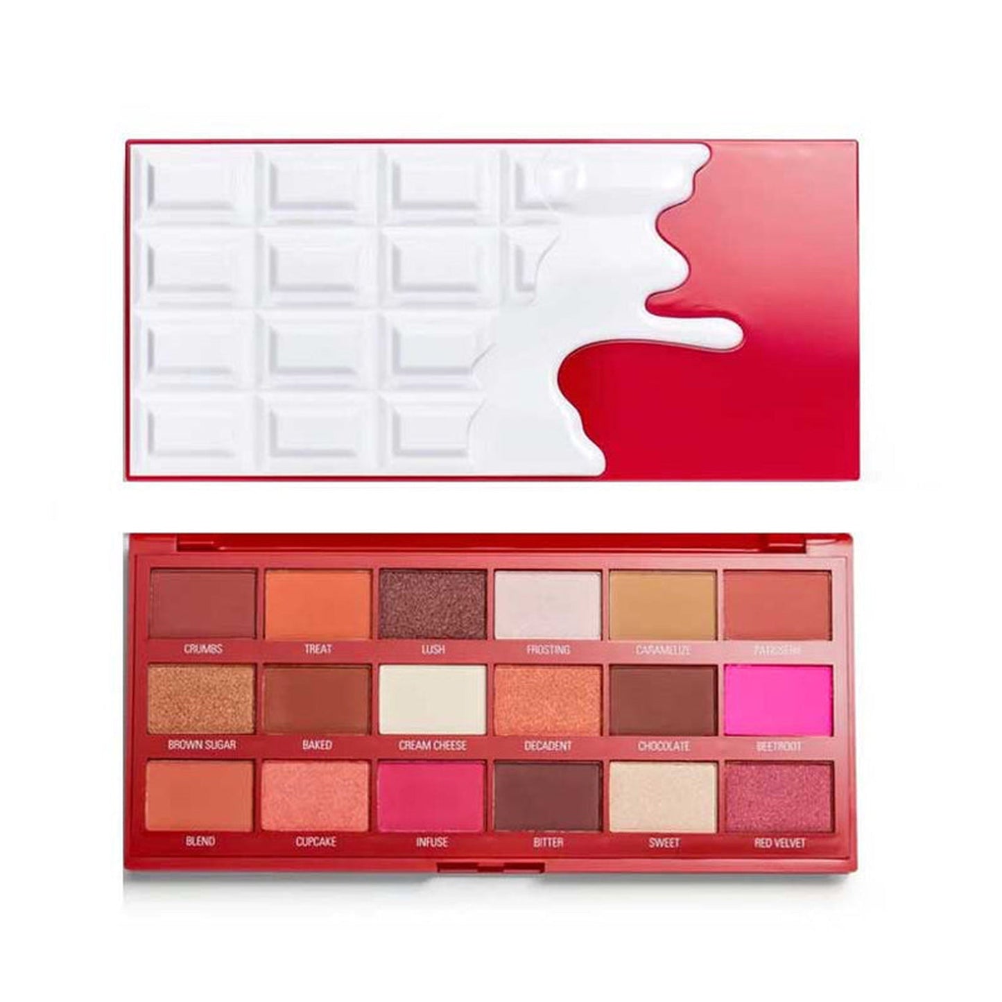 Revolution Red Velvet 18 Chocolate Eyeshadow Palette - Red Velvet-REVOLUTION-BeautyNmakeup.co.uk