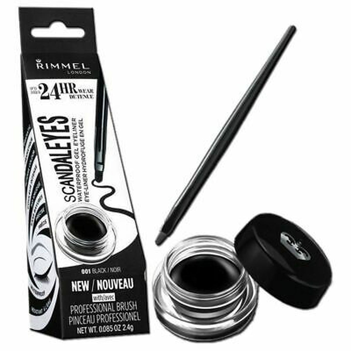 Rimmel London Scandal'Eyes Gel Waterproof Eyeliner 001 Black-RIMMEL-BeautyNmakeup.co.uk