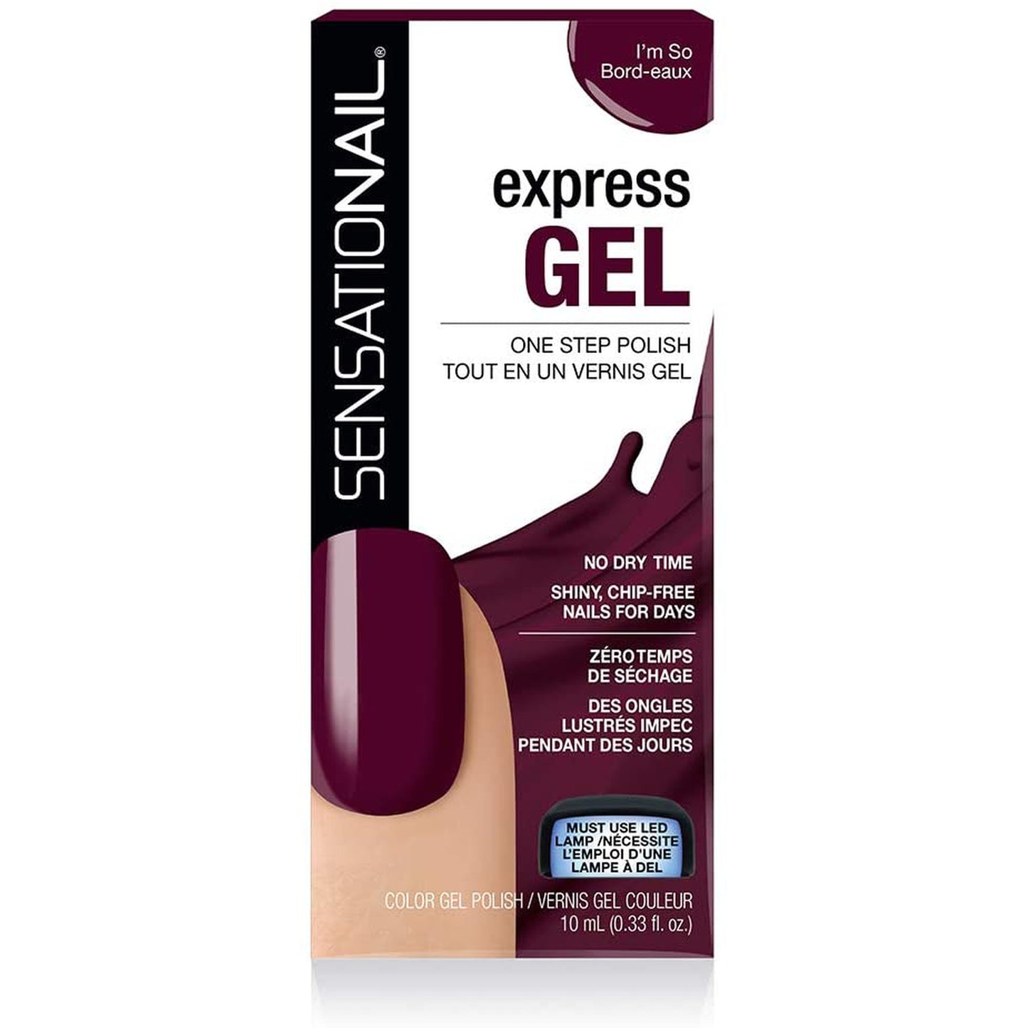 Sensationail Express Gel Polish I'M So Bord-Eaux-SensatioNail-BeautyNmakeup.co.uk