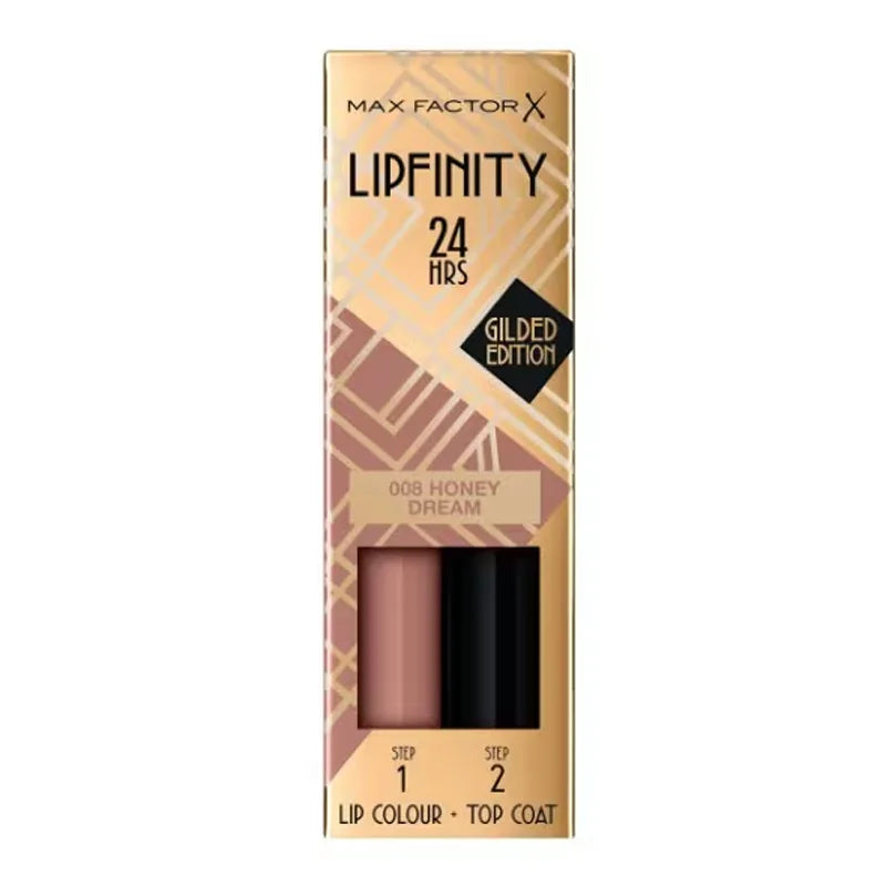 Max Factor X Lipfinity 24HR Lip Colour and Top Coat Gilded Edition 008 Honey Dream