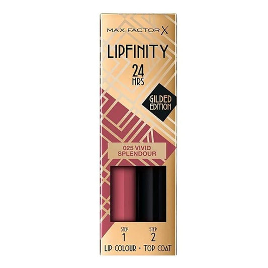 Max Factor X Lipfinity 24HR Lip Colour and Top Coat Gilded Edition 025 Vivid Splendour