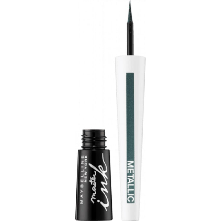 Maybelline Master Ink Eyeliner Metallic 33 Glimmer Green-BeautyNmakeup.co.uk