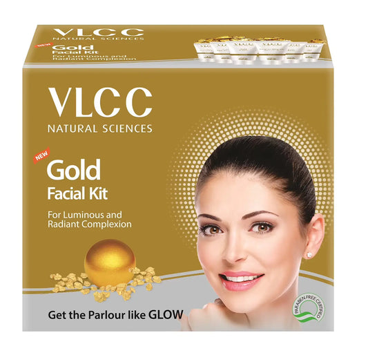 VLCC Natural Sciences Gold Facial Kit For Luminous & Radiant Complexion-BeautyNmakeup.co.uk
