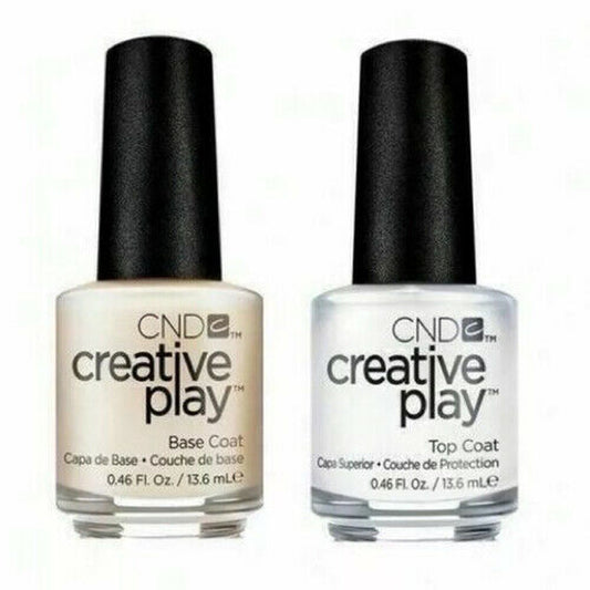 CND creative play clear Top coat & Base coat DUO - 2 x13.6ml-CND-BeautyNmakeup.co.uk