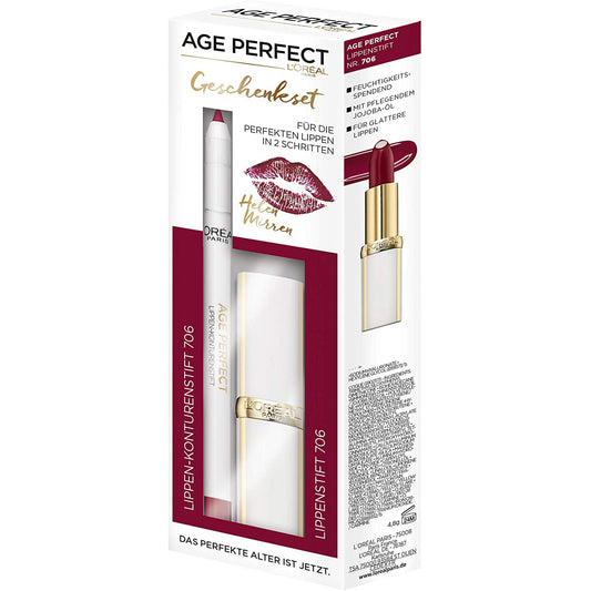 L'Oréal Age Perfect L’Oréal Paris Set Lippenstift 706 + Lipliner 706 Helen Mirren-L'Oreal-BeautyNmakeup.co.uk