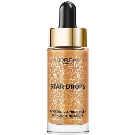 L'Oreal Cosmetics Paris Glitter Fever Highlighting Drops - 01 Warm Gold-L'Oreal-BeautyNmakeup.co.uk