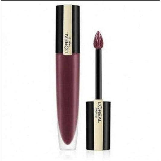 L'Oreal Paris Rouge Signature Metallic Liquid Lipstick- 103 I Enjoy Prune-L'Oreal-BeautyNmakeup.co.uk