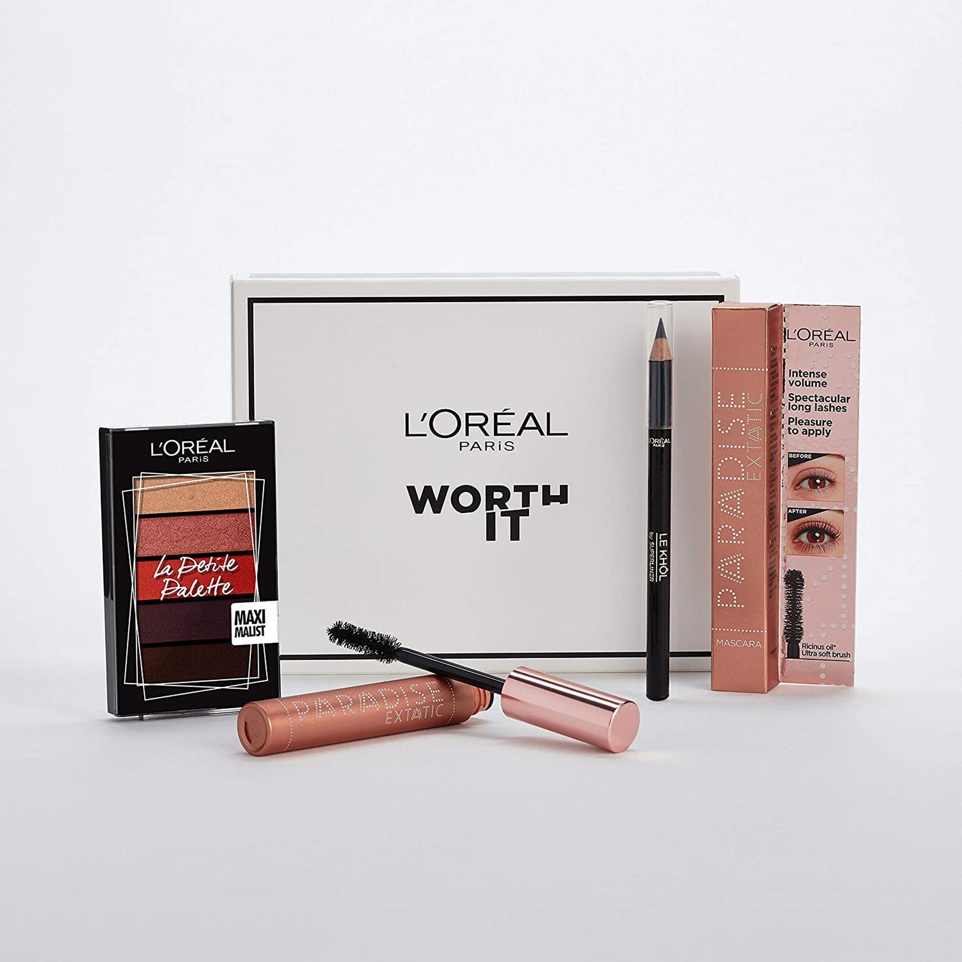 Loreal Paris - Worth It Mascara + Eyeliner + Mini eyeshadow paletteKit-L'Oreal-BeautyNmakeup.co.uk