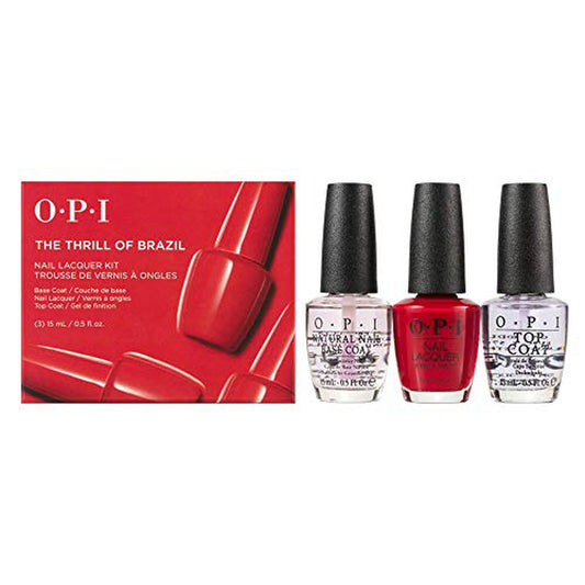 OPI Trio Gift Kit The Thrill Of Brazil NAIL LACQUER, BASE & TOP COAT 3 x 15ml-OPI-BeautyNmakeup.co.uk