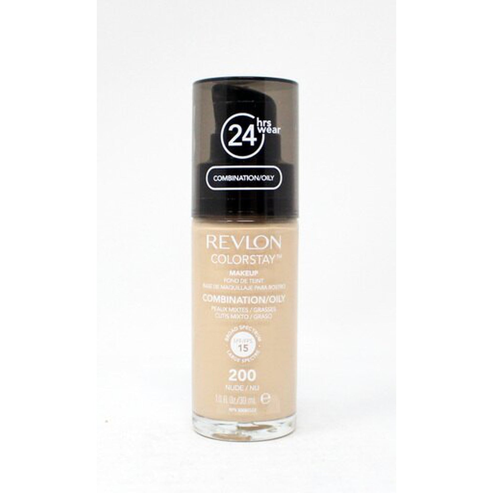 Revlon Colorstay Pump 24HR Make Up SPF15 Comb/Oily Skin 30ml - 200 Nude-Revlon-BeautyNmakeup.co.uk
