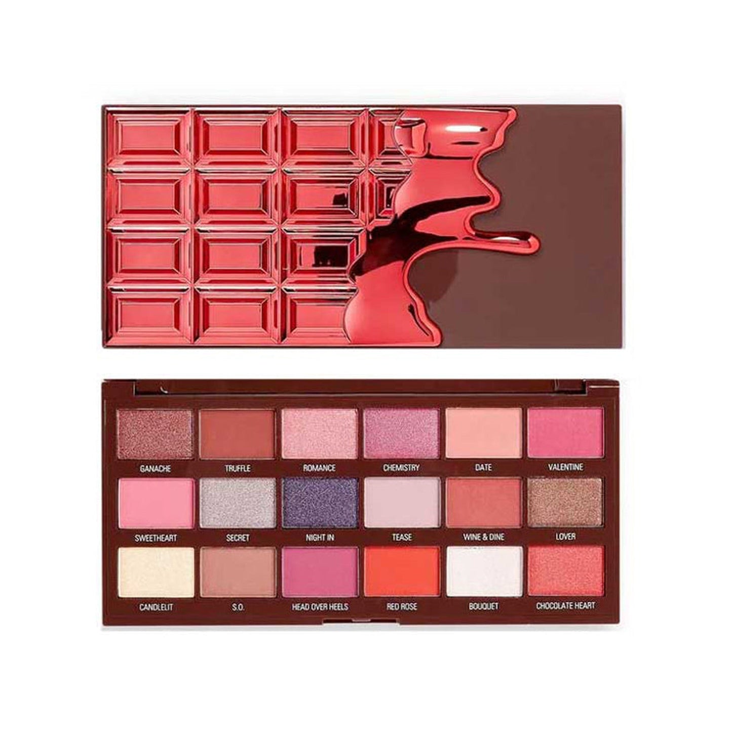 Revolution Red Velvet 18 Chocolate Eyeshadow Palette - Chocolate Truffle-REVOLUTION-BeautyNmakeup.co.uk