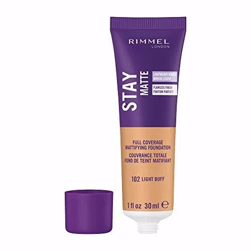 Rimmel Stay Matte Foundation 102 Light Buff 30ml-BeautyNmakeup.co.uk