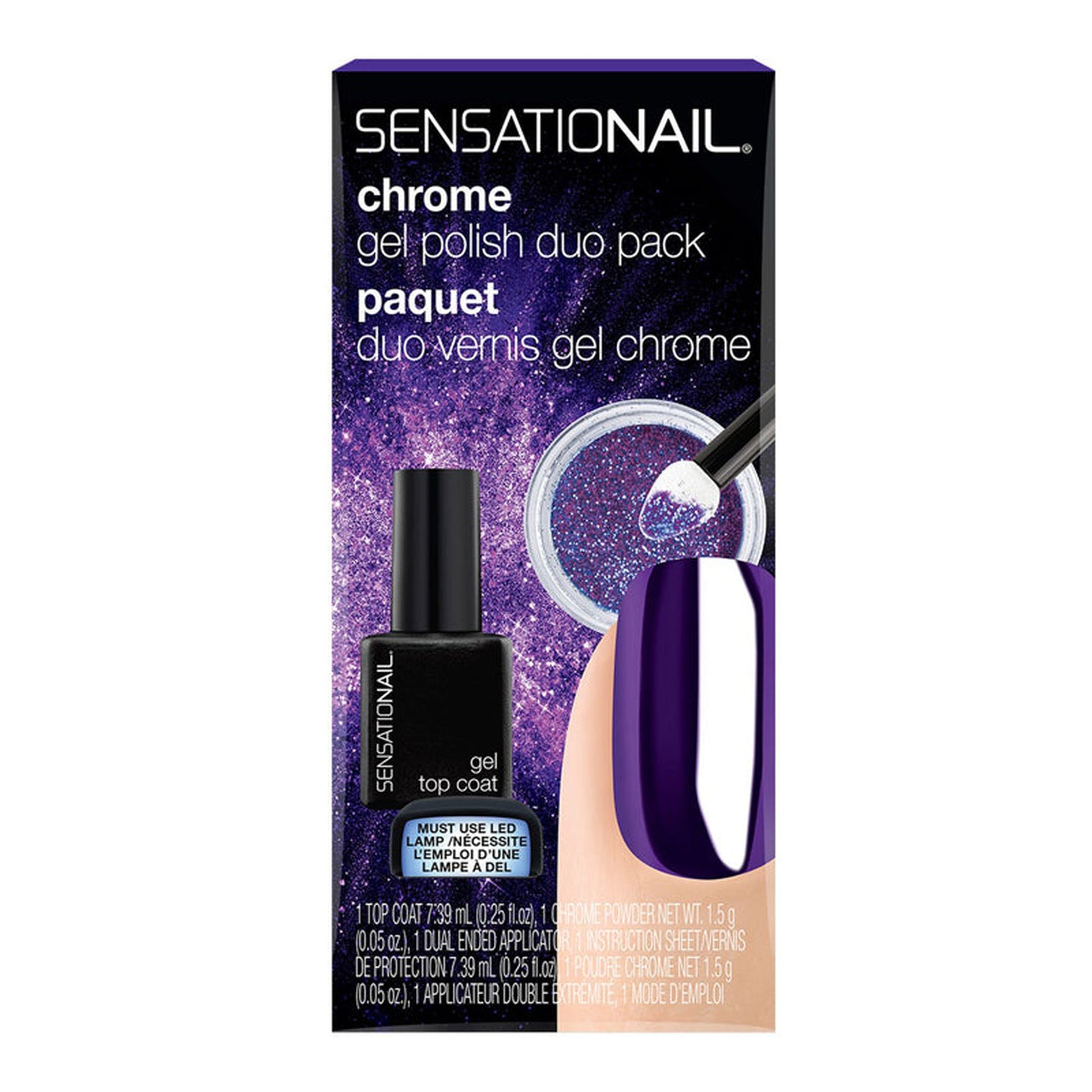SensatioNail Express Chrome Gel Polish Duo Pack - Purple-SensatioNail-BeautyNmakeup.co.uk