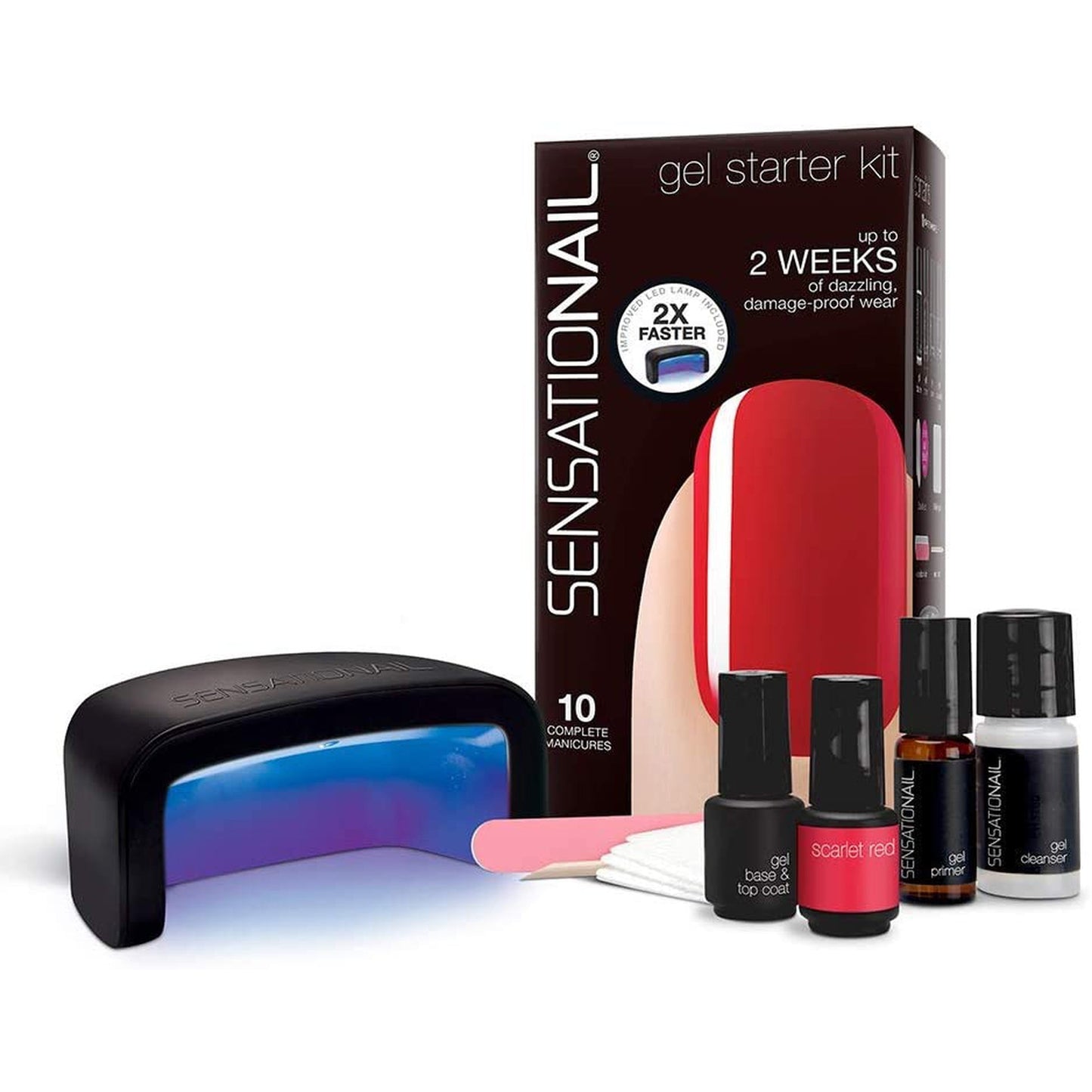 SensatioNail Gel Polish Starter Kit Scarlet Red-SensatioNail-BeautyNmakeup.co.uk