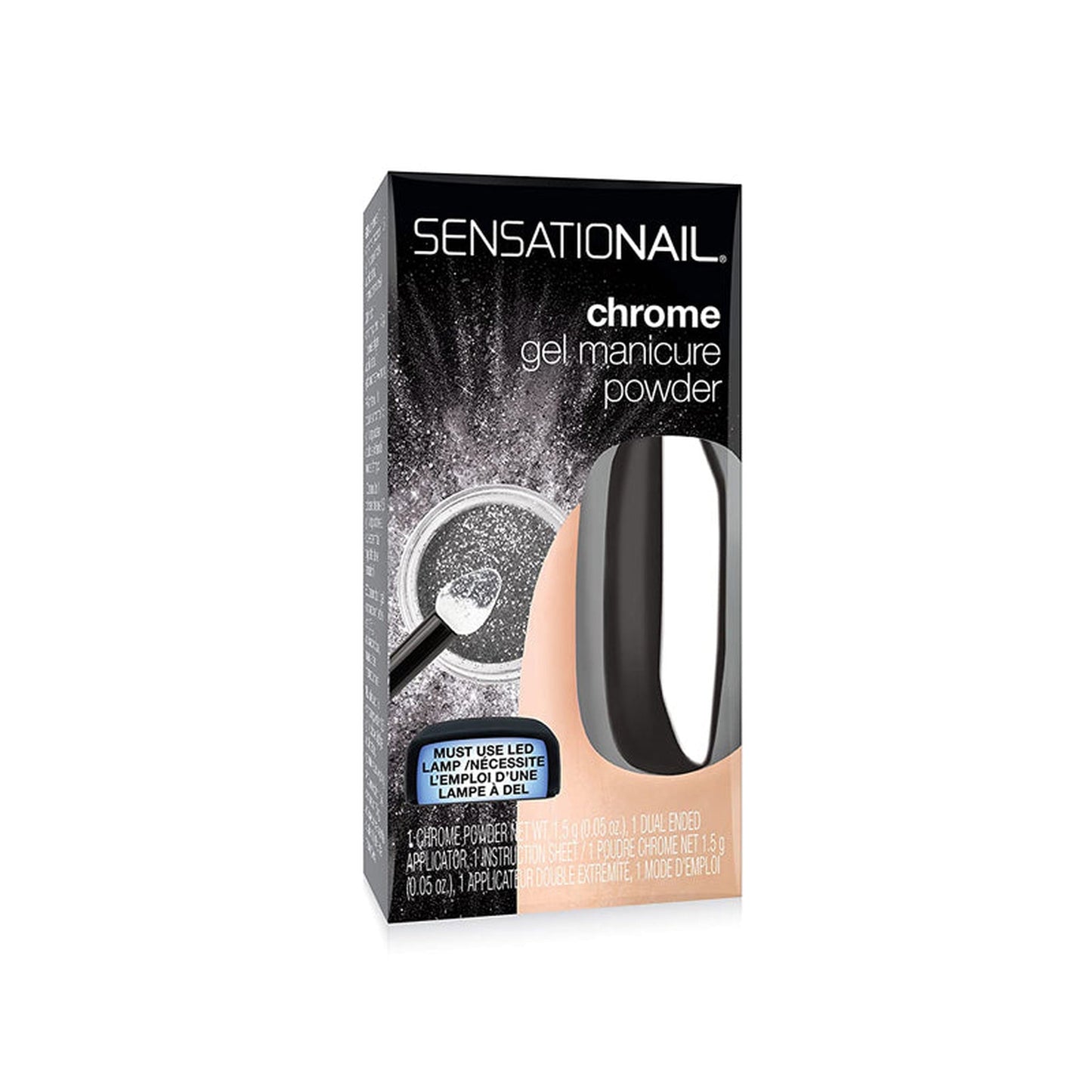 Sensationail Manicure Powder Duo Pack Holographic Silver-SensatioNail-BeautyNmakeup.co.uk