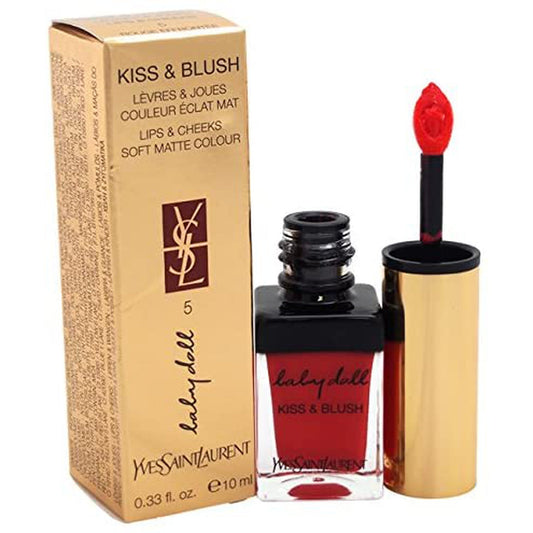 Yves Saint Laurent Baby Doll Kiss y Blush 5 Rouge Effrontee-YSL-BeautyNmakeup.co.uk