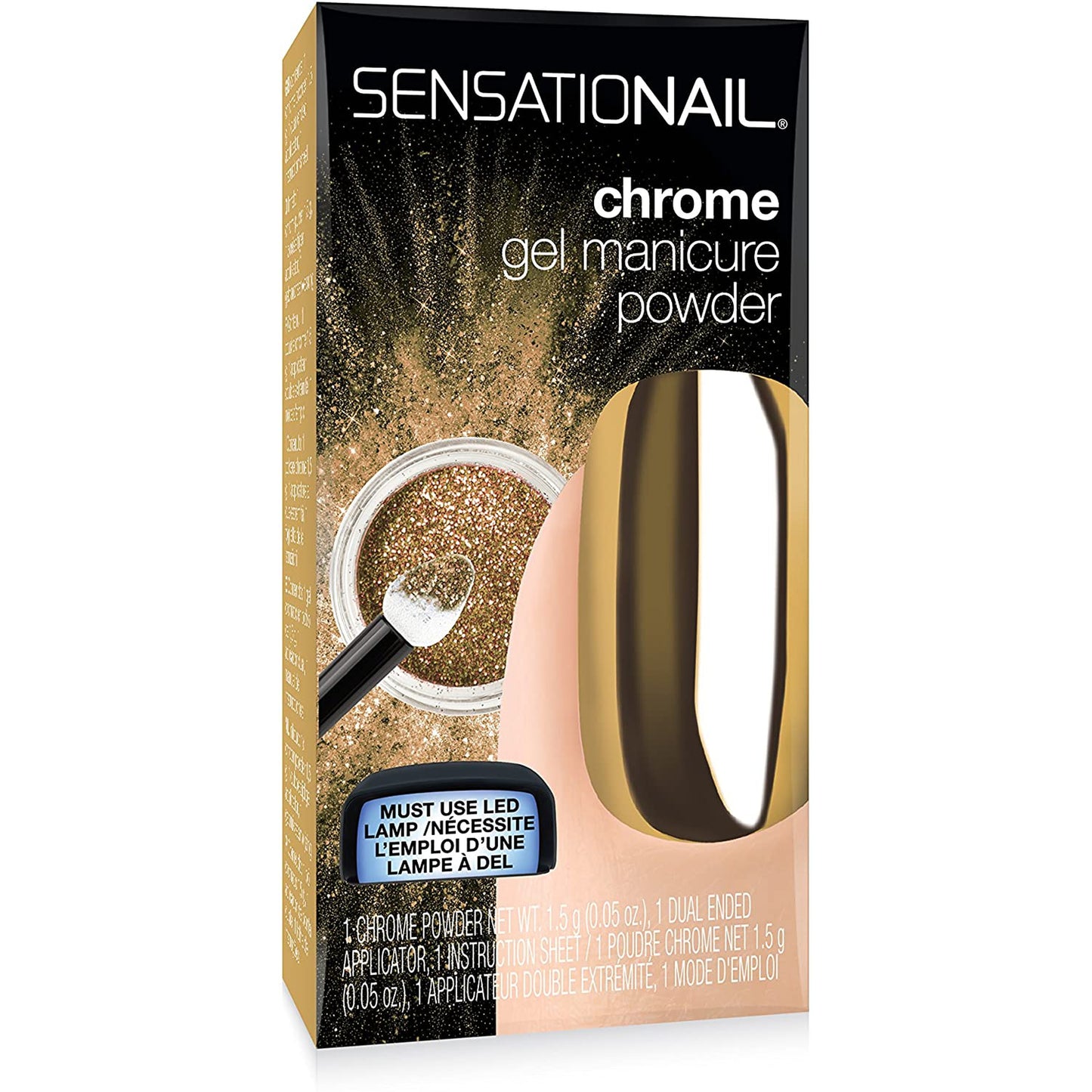 SensatioNail Chrome Manicure Powder - Gold-BeautyNmakeup.co.uk